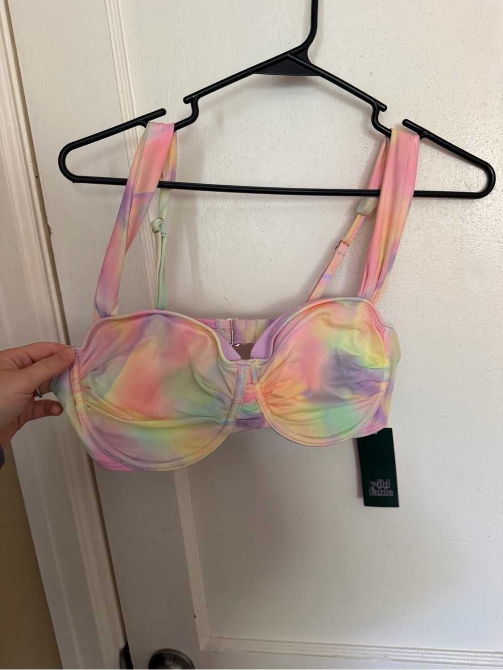 Wild Fable Pastel Tie-Dye Underwire Bathing Suit Top. NWT L (12-14)